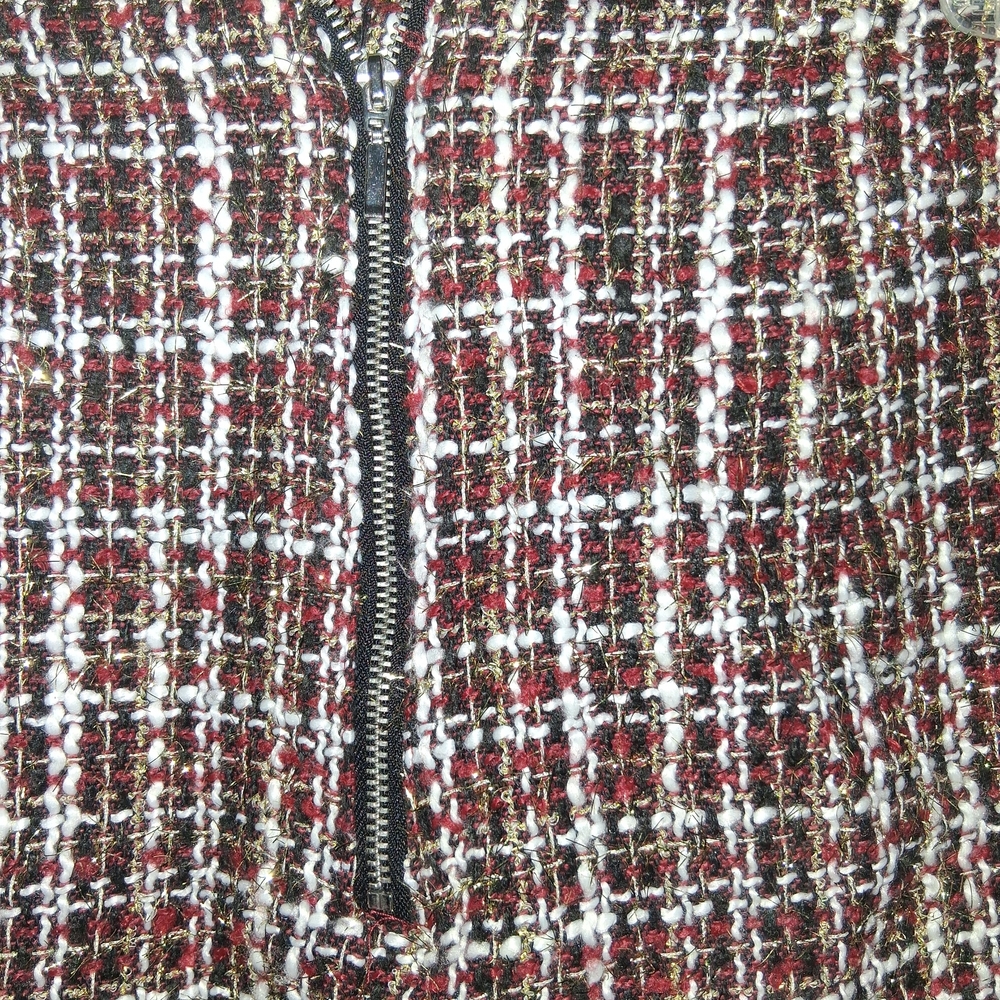 Alya Burgundy and White Tweed Mini Skirt - Picture 7 of 7